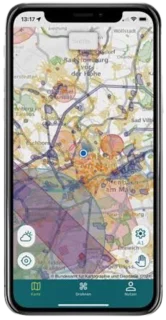 Kartenansicht zur Prüfung von UAS-Gebieten